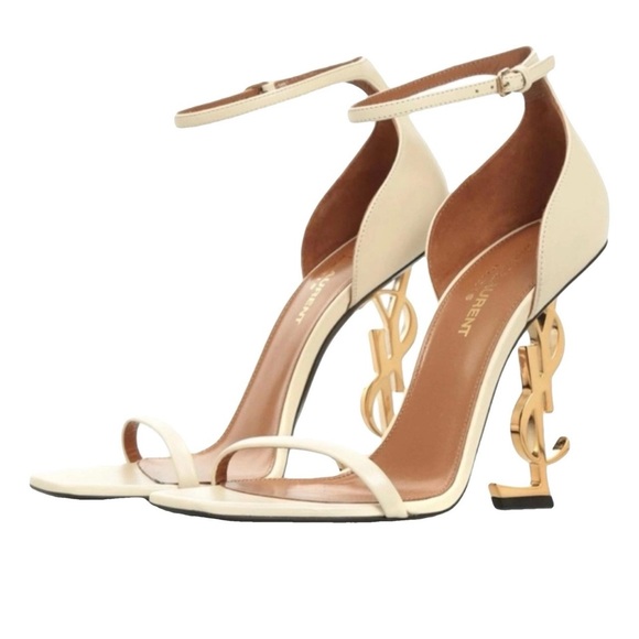 Saint Laurent Cream Ankle Strap Heels - Picture 7 of 7